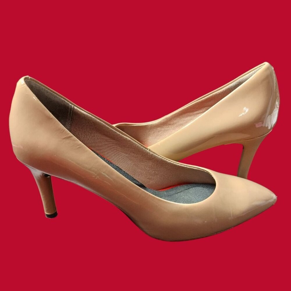 Rockport Total Motion Womens Patent Leather Pointed-Toe Heels Beige Size 5.5 - Picture 12 of 12